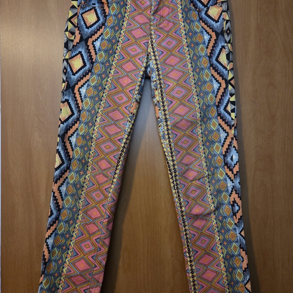 FARM Rio Vibrant Patterned Skinny Stretchy Jeans Size 36 US Size 4-6